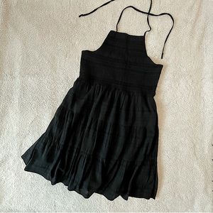 NWT American Eagle Black Smocked Halter Dress | Size XL